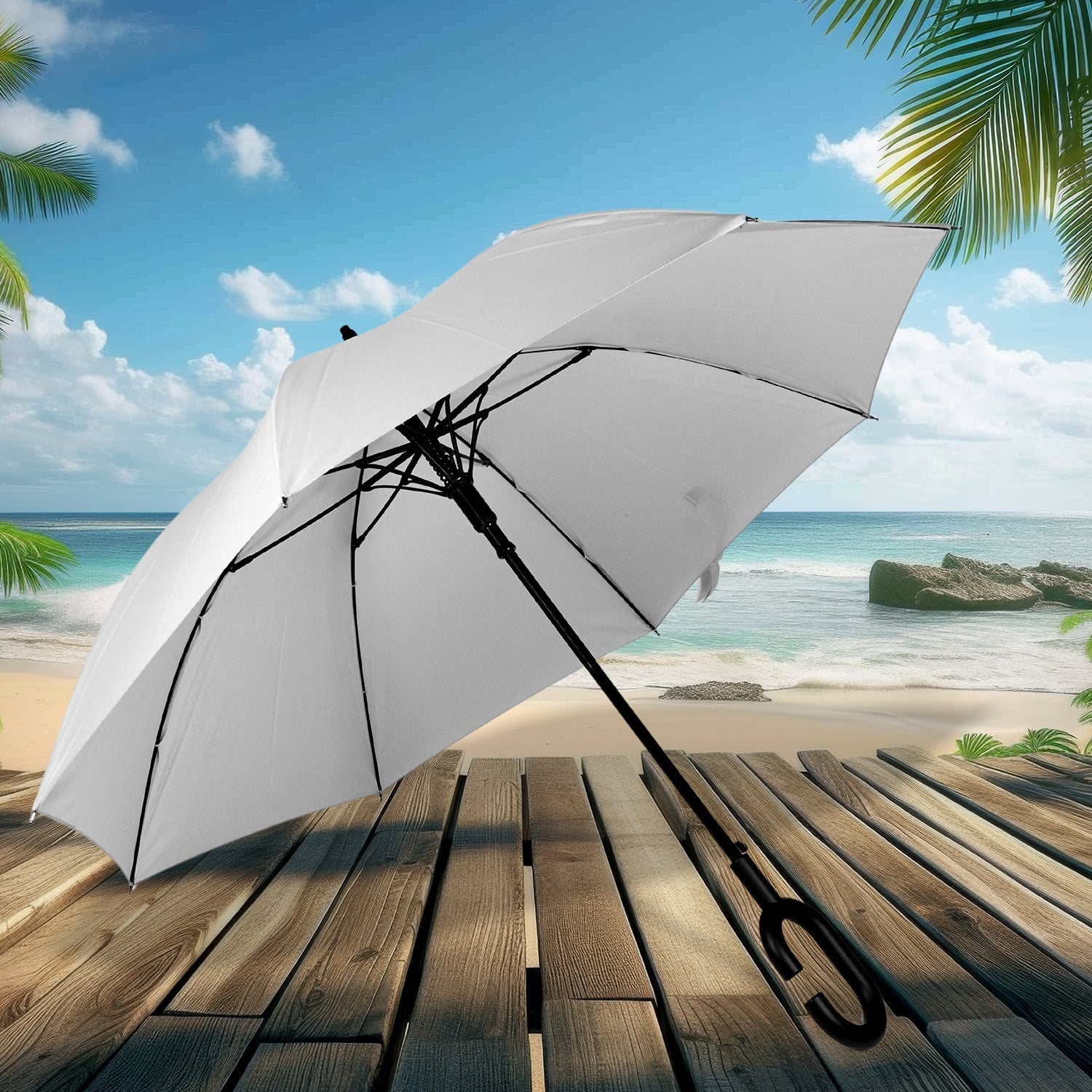 8551 Umbrella Summer Sun and Rain Protection Foldable Cute Umbrella & C-Shaped Handle || UV Protection Rain Sun Umbrella || Travel Accessories || Umbrella for Children, Girls, and Boys (1 Pc / Mix Color) Your Brand