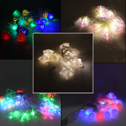 Home Decoration Diwali & Wedding LED String Light Indoor and Outdoor Light, Festival Decoration Led String Light, Multi-Color Light (1 Pc / Mix Design) Your Brand