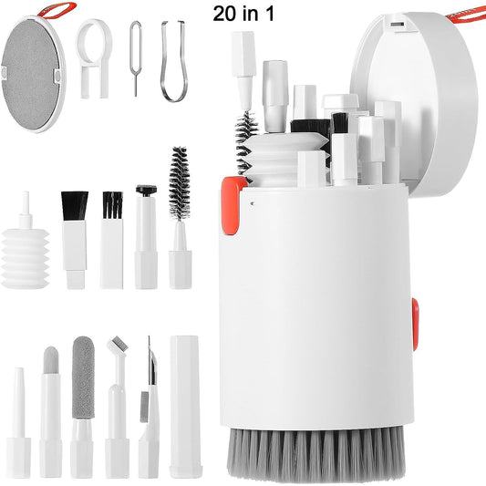 Keyboard Cleaner Kit, 20-in-1 Laptop Phone Screen Cleaning Kit, Keyboard Cleaning Kit with Electronic Cleaning Brush Spray for AirPods Pro,  iPhone Pro, Camera, Computer Cleaning  Your Brand