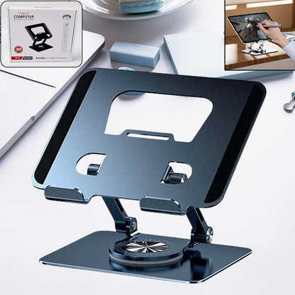 Aluminum Alloy 360°Rotating Bracket, Adjustable Laptop Stand, Portable Foldable Ergonomic Laptop Support Your Brand