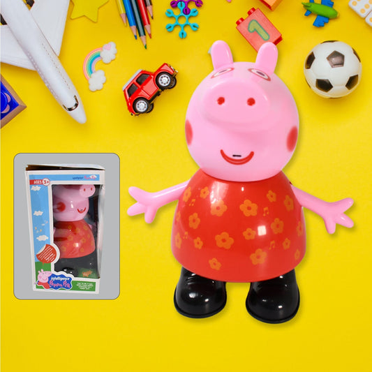 Pig Children Play toy, Pretend Play Toy Fun Gift for Kids, Movable Hands, Legs Pig Pretend Play Toy Set for Kids Children with Soft Rubber Material (1 Pc / Battery Not included) Your Brand