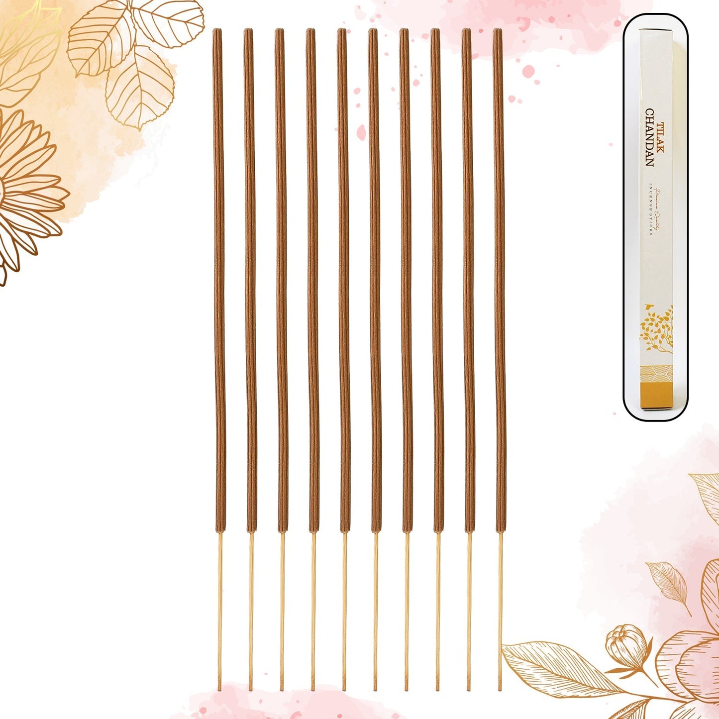 Premium Incense Sticks / Agarbatti for Everyday Use for Home, Office, Meditation and Pooja for Puja, &amp; Other Festive Occassions, Agarbatti (10 Pcs Sticks / 40 Cm / Stand not included / Mix Flavor) Your Brand