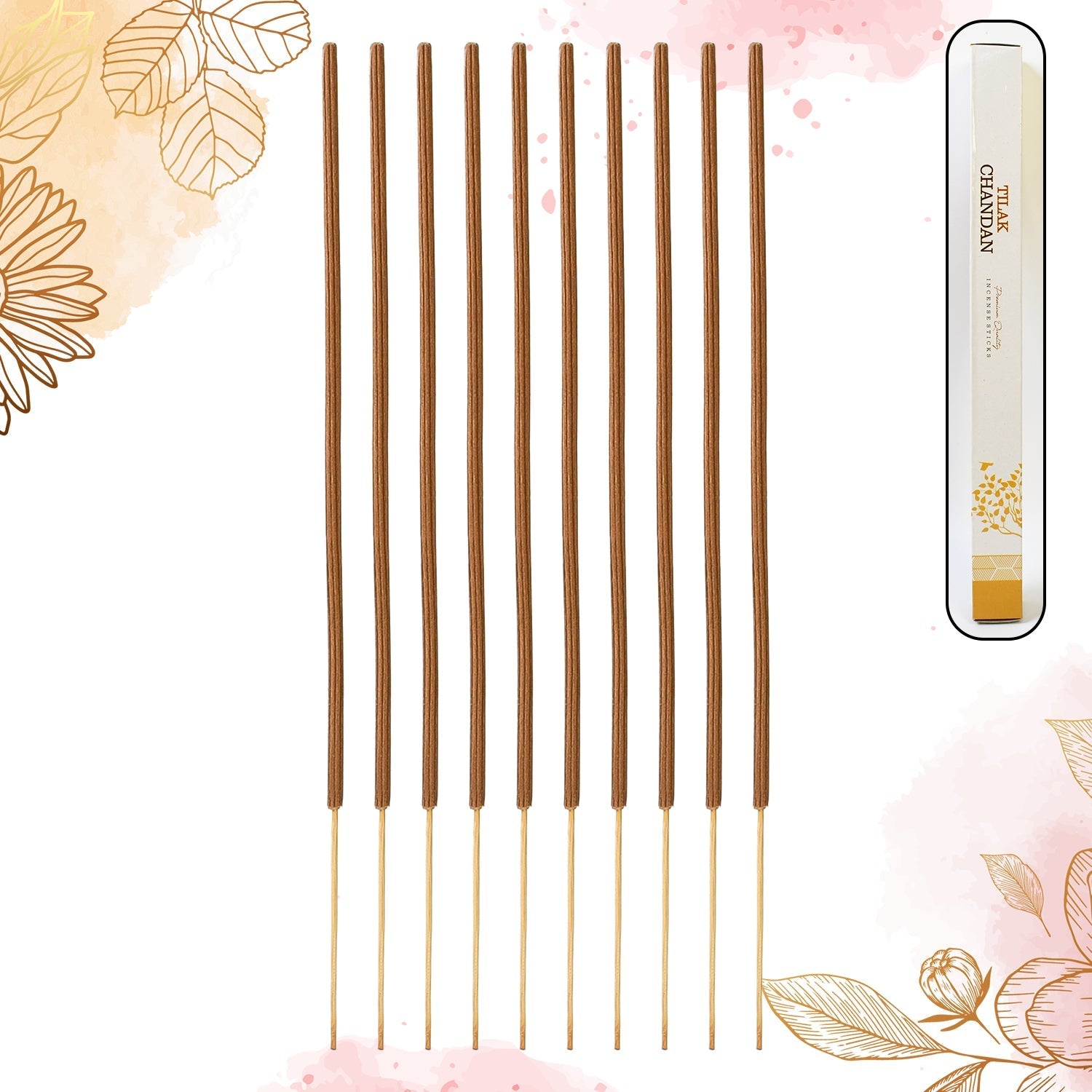Premium Incense Sticks / Agarbatti for Everyday Use for Home, Office, Meditation and Pooja for Puja, &amp; Other Festive Occassions, Agarbatti (10 Pcs Sticks / 40 Cm / Stand not included / Mix Flavor) Your Brand