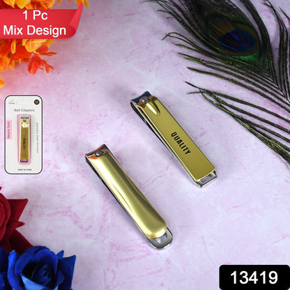 Stainless Steel Folding Portable Large Nail Clippers with Nail File (1 Pc / Mix Design) Your Brand