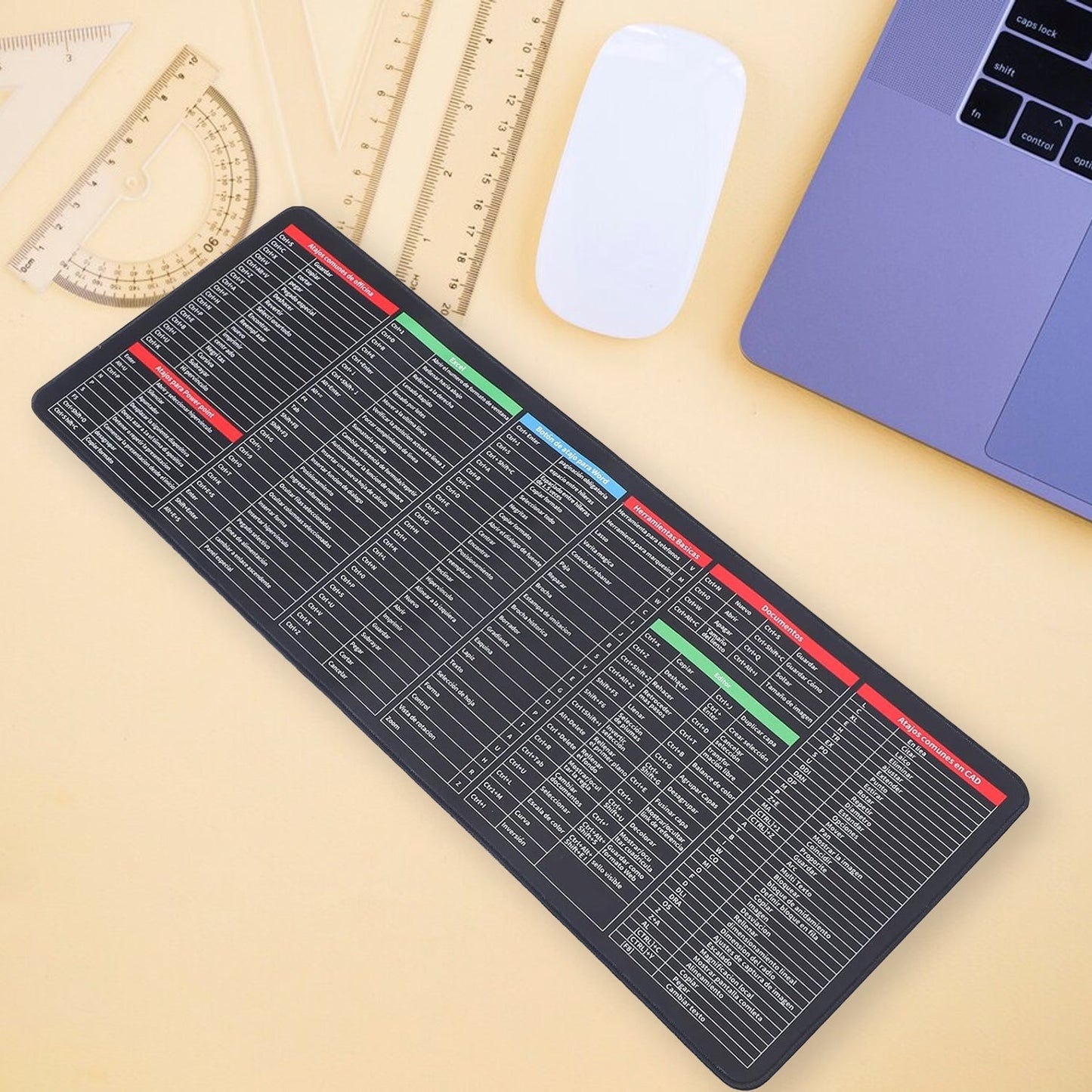 Mat of Shortcut Keyboard  Mouse Pad Mat Mouse Pads for Desk Quick Key Super Large Anti-slip Keyboard Pad Desk Accessories Desktop Mouse Pad Office Oversized Big Mouse Pad Rubber (80—30 Cm) Your Brand