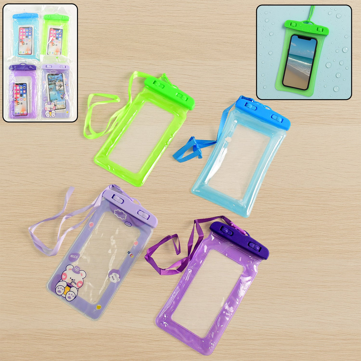 Pouch Cover Mobile Water Protector (1 Pc / Mix Color / Mix Design)