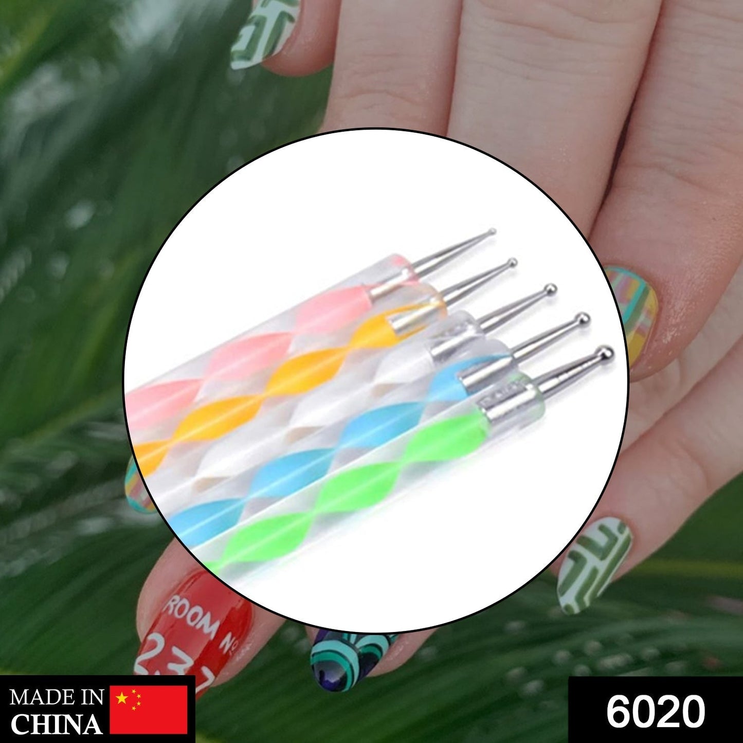 Nail Art Point Pen and Set Used by Women's for Their Fashion Purposes (Pack of 5Pcs) Your Brand