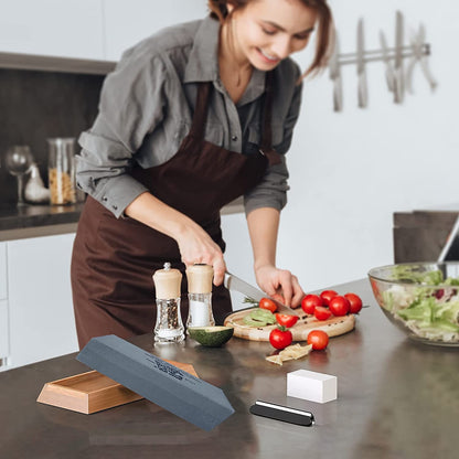 Silicon Carbide German Combination Stone, Dual Sided Stone for Knife and Tools Sharpening with Safety Case Your Brand