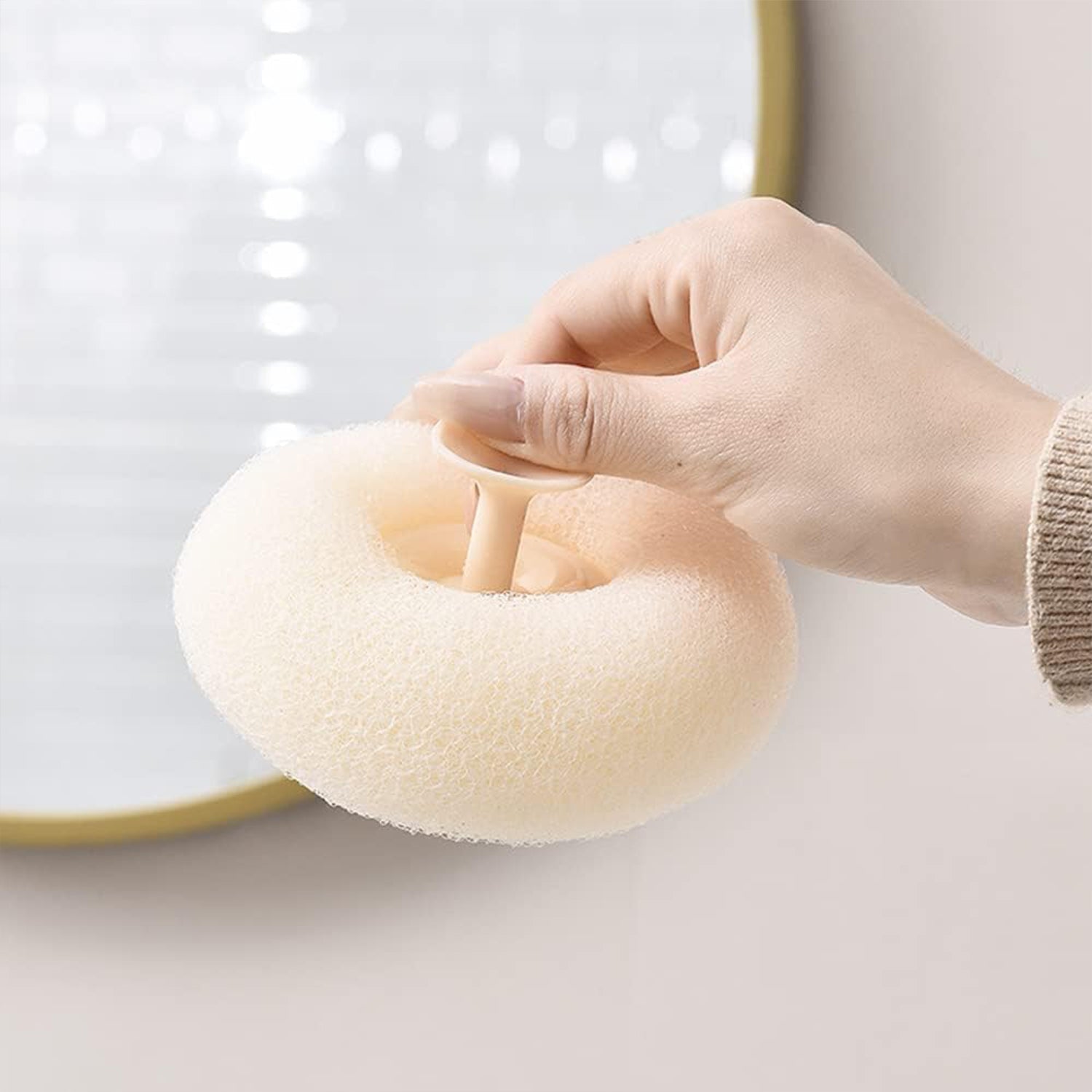 Super Soft Bath Sponge Flower Suction Cup Bath Sponges for Shower Women Men Foam Loofah Sponge Exfoliating Bath Sponge Body Washer Reusable loofah Massage Bath (1 pc) Your Brand
