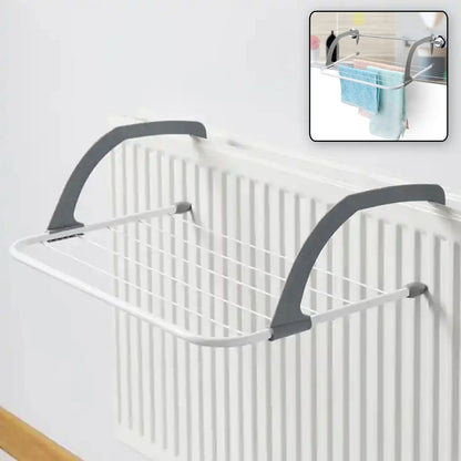 Metal Steel Folding Drying Rack for Clothes Balcony Laundry Hanger for Small Clothes Drying Hanger Metal Clothes Drying Stand, Socks and Plant Storage Holder Outdoor / Indoor Clothes-Towel Drying Rack Hanging on The Door Bathroom Your Brand