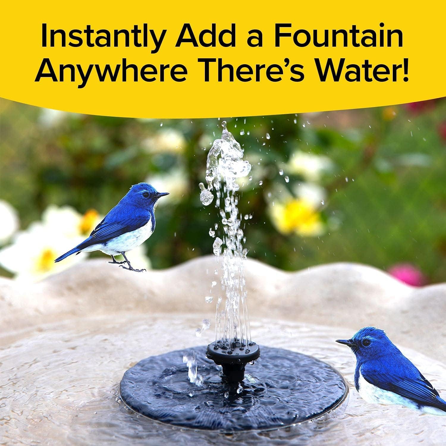 Fast Fountain by Pocket Hose - Solar-Powered - Instantly Adds a Water Feature Virtually Anywhere - 5 Spray Modes - No Installation or Batteries Required - Great for Bird Baths, Pools, Pond & More (1 Pc) Your Brand