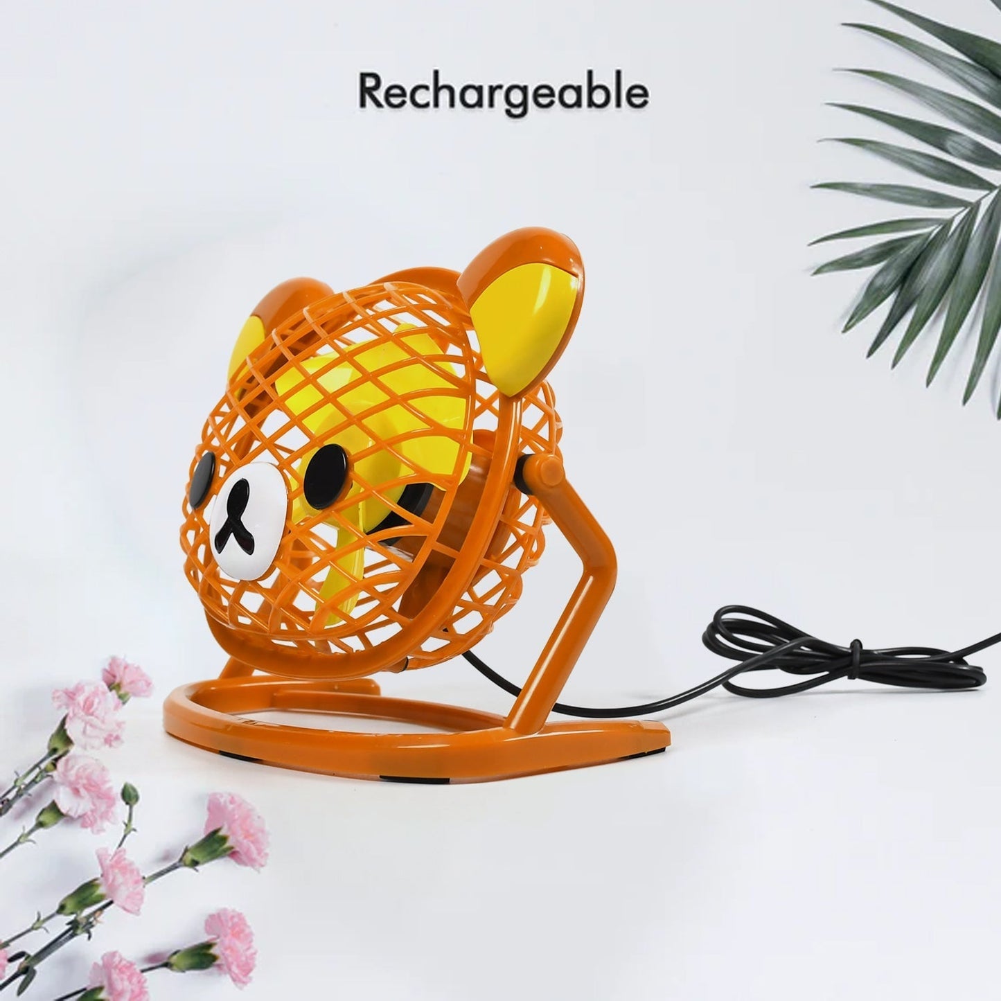 TEDDY BEAR PORTABLE FAN ADJUSTABLE USB FAN SUITABLE FOR HOME , OFFICE , CAR, & MULTI USE FAN Your Brand