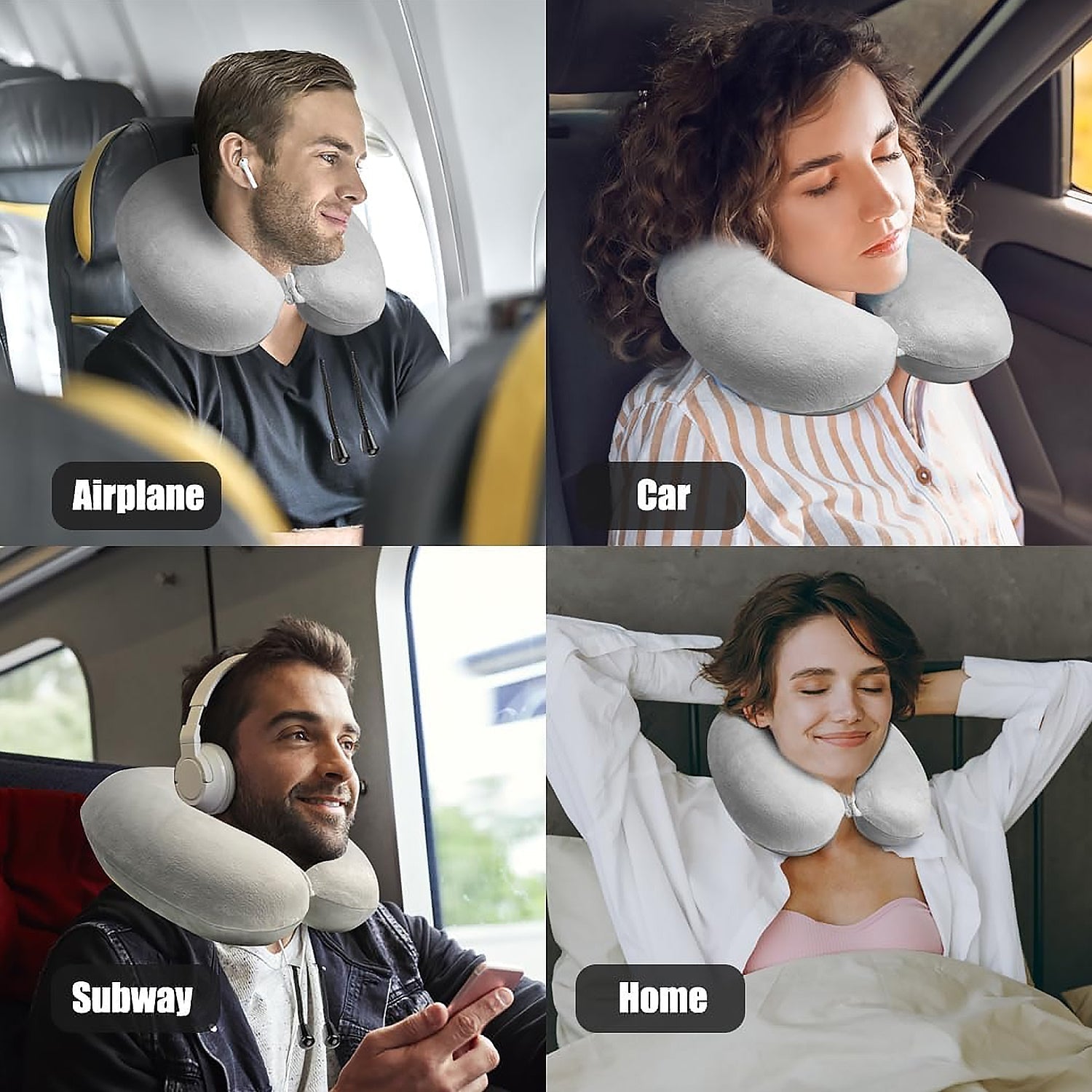 Soft Neck Pillow for Car, Home, Airplane Travel, Travel Neck Pillow for Sleeping & Travel Essentials for Neck Rest Multipurpose Comfortable Head Rest Neck Holder Pillow (1 Pc) Your Brand