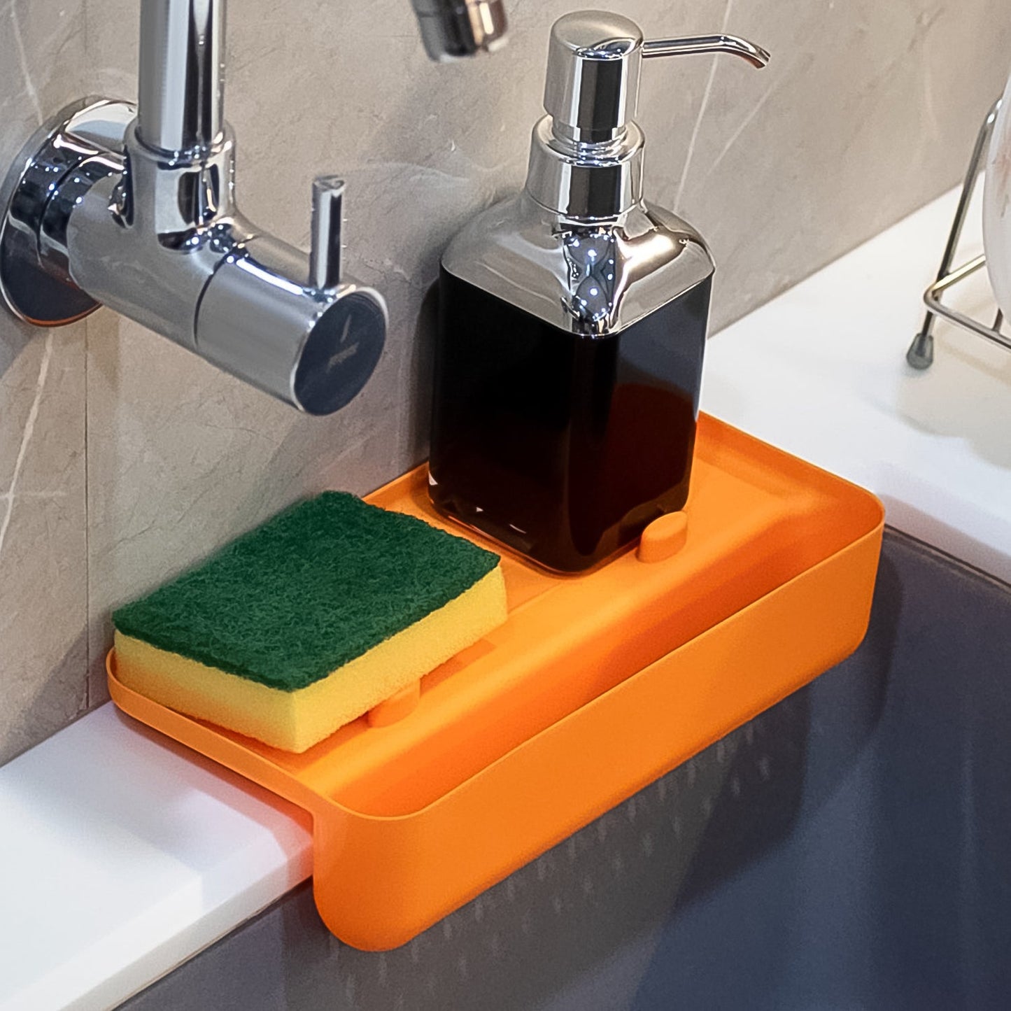 MULTI FUNCTIONAL DRAINER SHELF SINK STORAGE HOLDER Sink Colander Strainer (1 Pc)