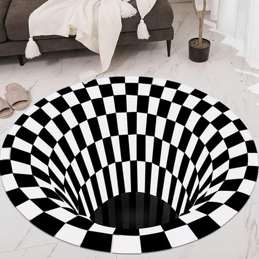 3D Space Round Carpet, Floor Mat Non-Woven Doormat (1 Pc / 78 Cm) Your Brand
