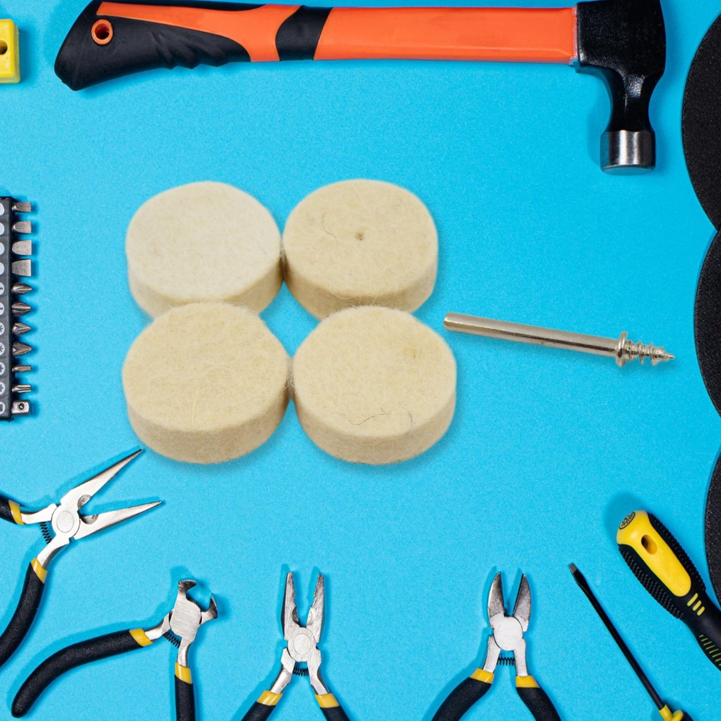 Rotary Tool Accessory Wool Felt Polishing Pad Felt (5 Pcs Set) Your Brand