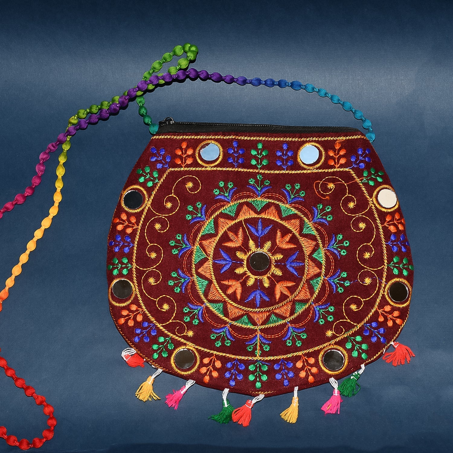 Handcrafted Cotton Embroidered Shoulder Bag / Purse for Girls & women (1 Pc / 9 Inch / Mix Desing) Your Brand
