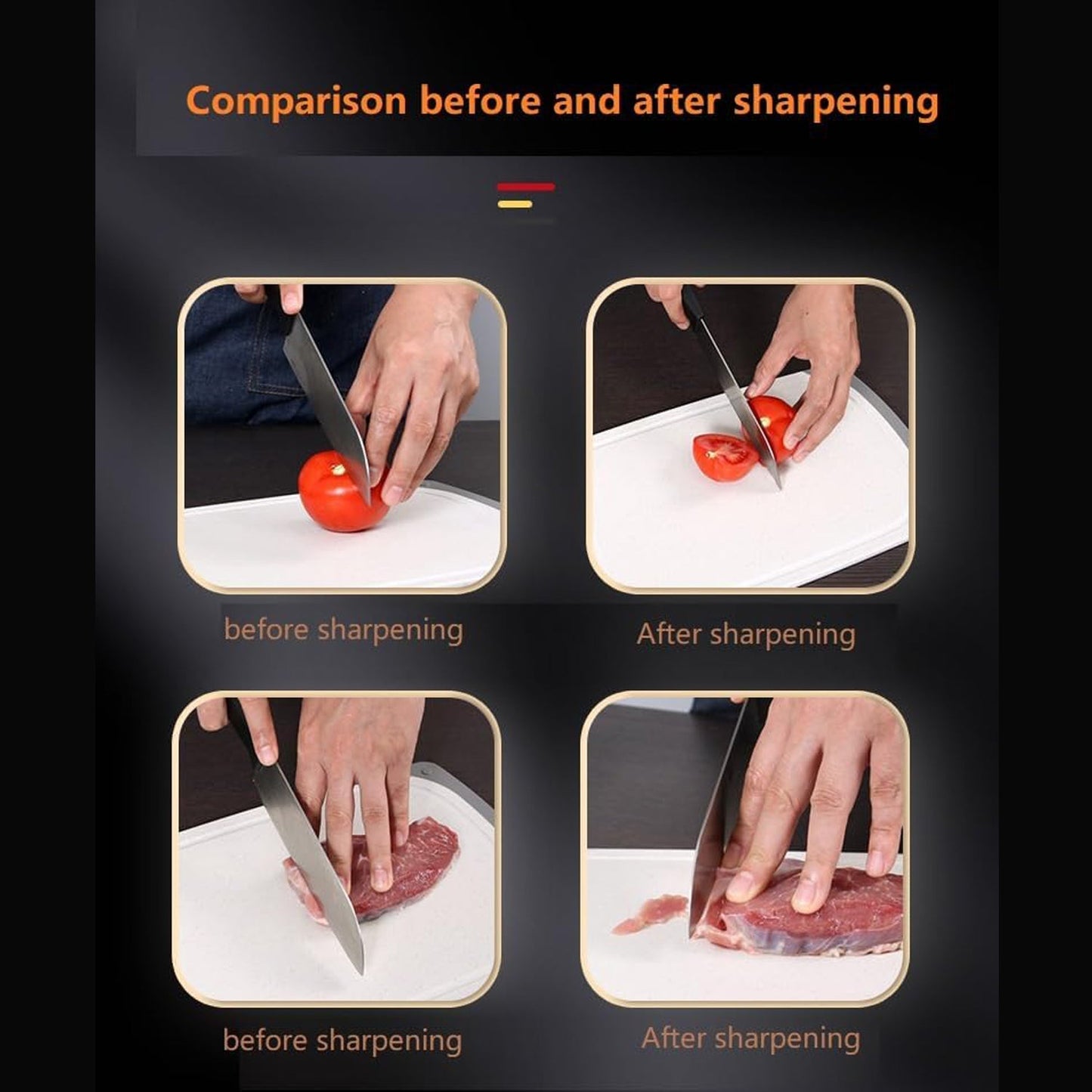 Knife Sharpener for Kitchen | Knife Sharpener Handheld Knives & Pocket Knife Sharpener | Knife Sharpener for Chefs & Serrated Knife (Chopper Not Included / 1 Pc) Your Brand