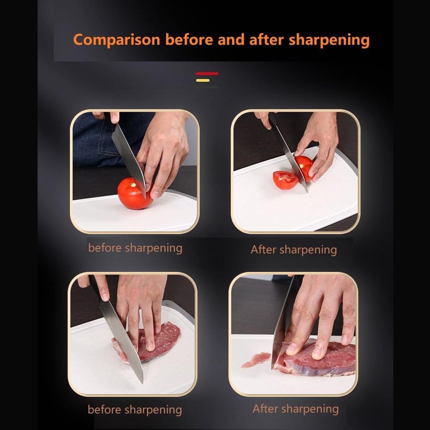 Knife Sharpener for Kitchen | Knife Sharpener Handheld Knives & Pocket Knife Sharpener | Knife Sharpener for Chefs & Serrated Knife (Chopper Not Included / 1 Pc) Your Brand