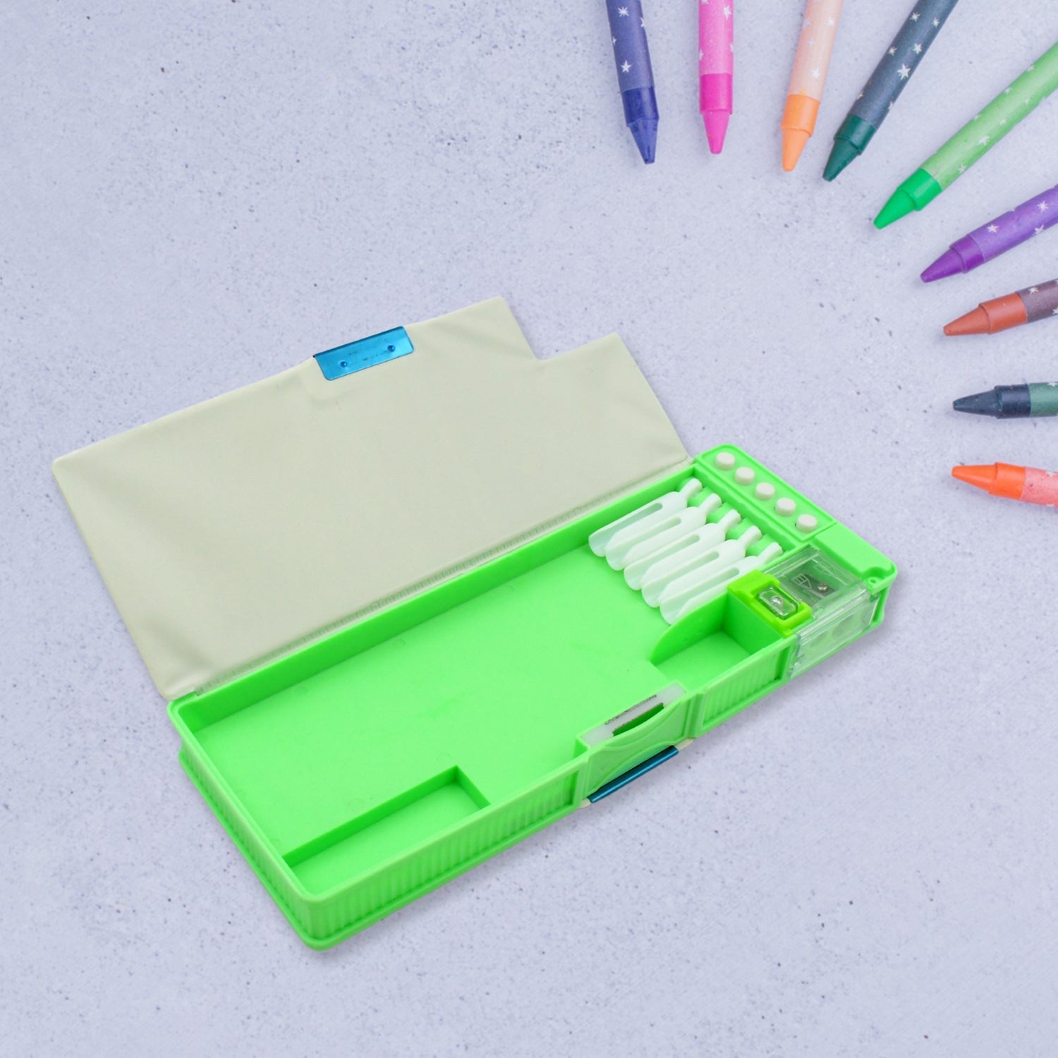 Multipurpose Compass Box (2 Compartments): Cartoon Pencil Case for Kids Your Brand