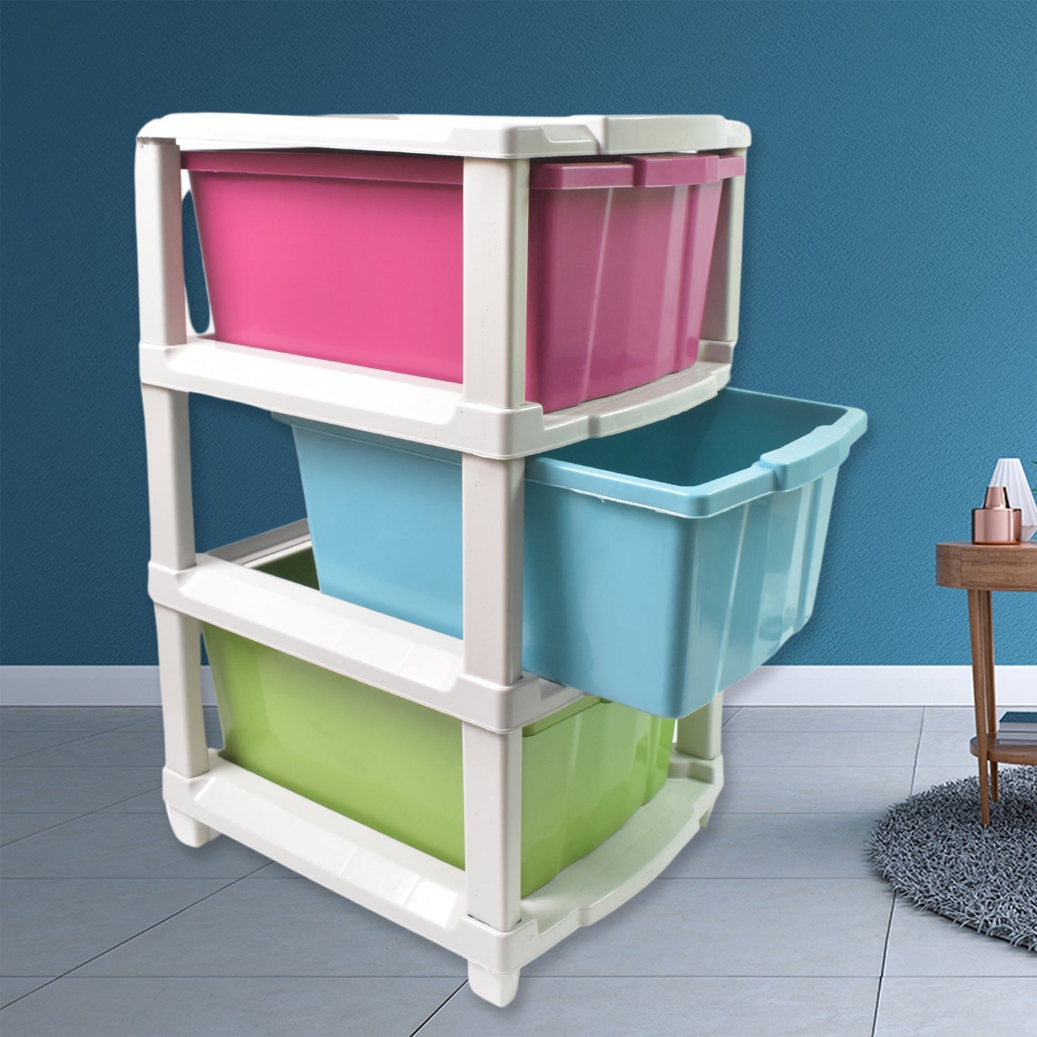 3-Layer Plastic Drawer Storage Organizer, Multi-Purpose Cabinet (1 Pc / Mix Color) Your Brand