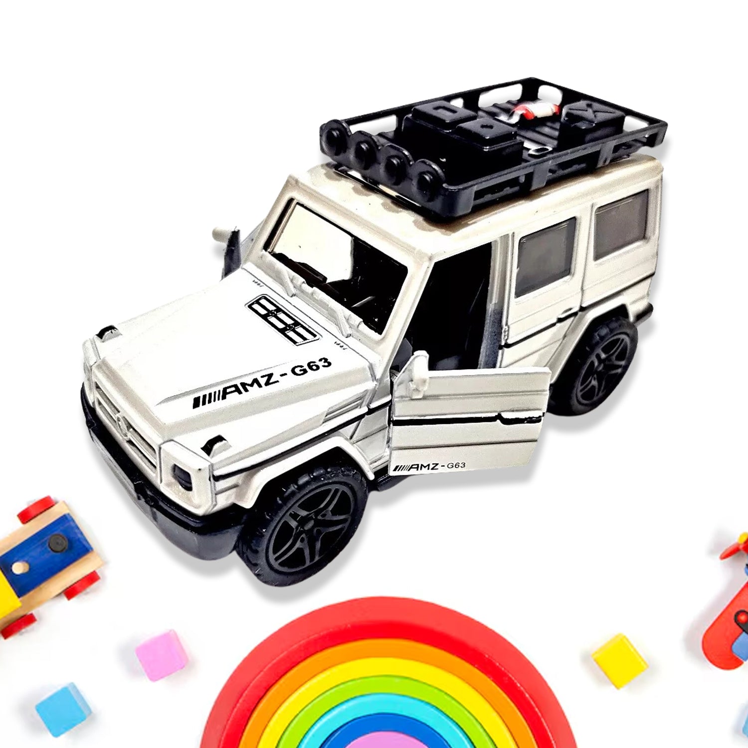 Alloy Metal Pull Back Die-cast Car, Jeep Model Car Off Road Die cast Metal Pullback Toy car with Doors Open Boys Gifts Toys for Kids Age 3+ Years (Pack of 1) Your Brand