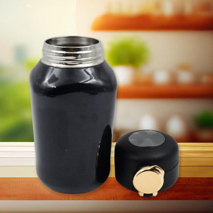 Thermos Steel Bottle, Push Button | Fashion Cup Temperature Display Bottle (420 ML) Your Brand