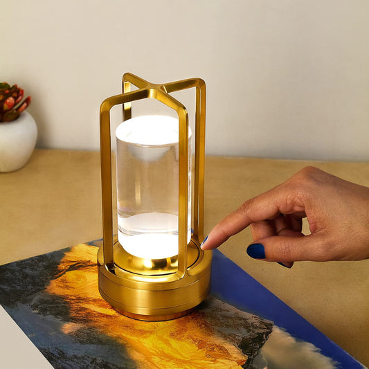 Crystal Lantern Lamp, Crystal Lantern Table Lamp, 3 Colors Rechargeable Cordless Led Lights for Restaurant / Bedroom Lights (1 Pc) Your Brand