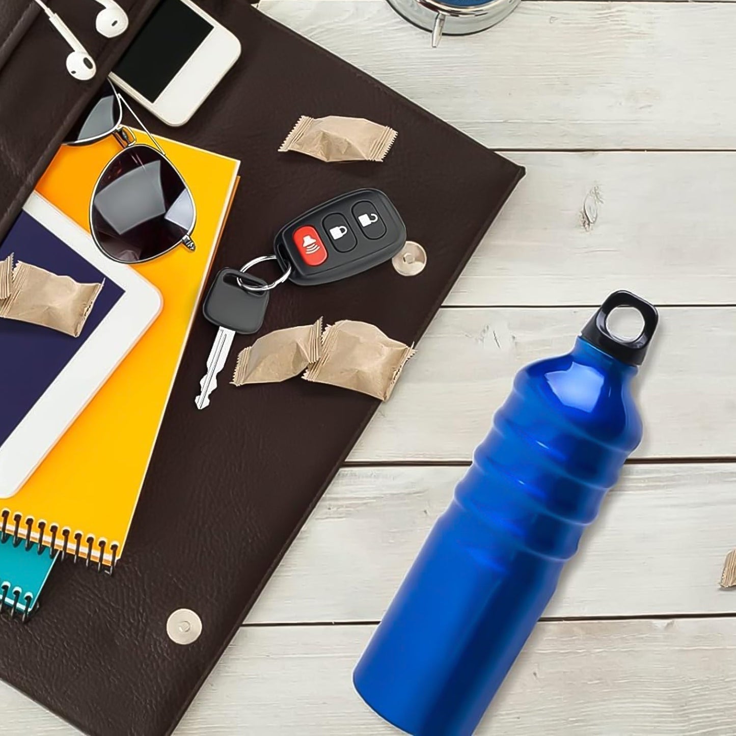 Aluminium Sports Water Bottle, 1 Pc (Capacity 500 ML Approx) Your Brand
