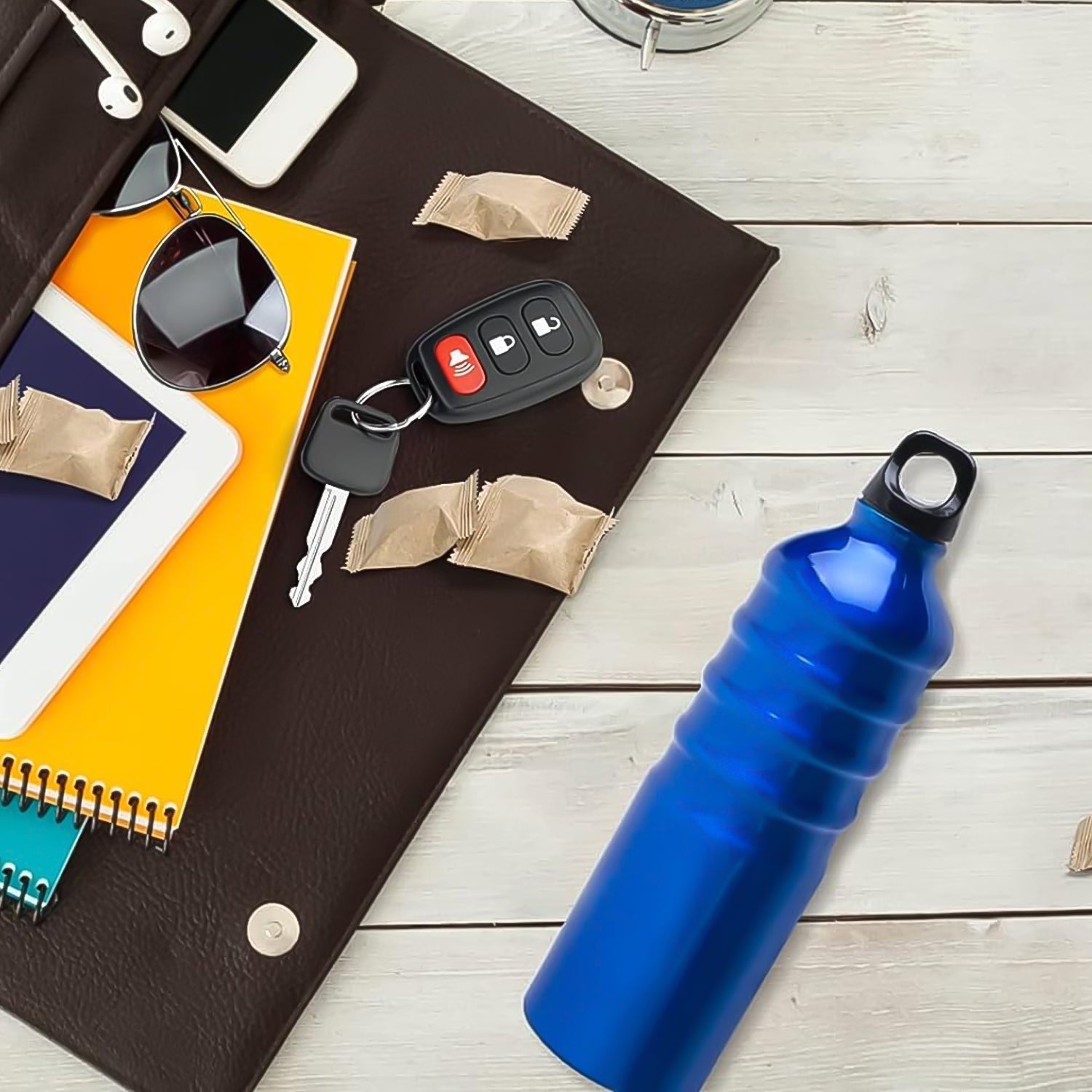 Aluminium Sports Water Bottle, 1 Pc (Capacity 500 ML Approx) Your Brand