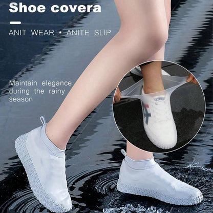 Non-Slip Silicone Rain Reusable Anti skid Waterproof Fordable Boot Shoe Cover (Large Size / 1 Pair / Mix Color) Your Brand