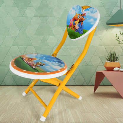 Heart Shape Kids Chair Cartoon Printed Foldable Kids / Children Folding Chair for Playrooms, Schools, Daycares, and Home. Metal and Fibre Body Picnic Beach Camping Chair (1 Pc) Your Brand