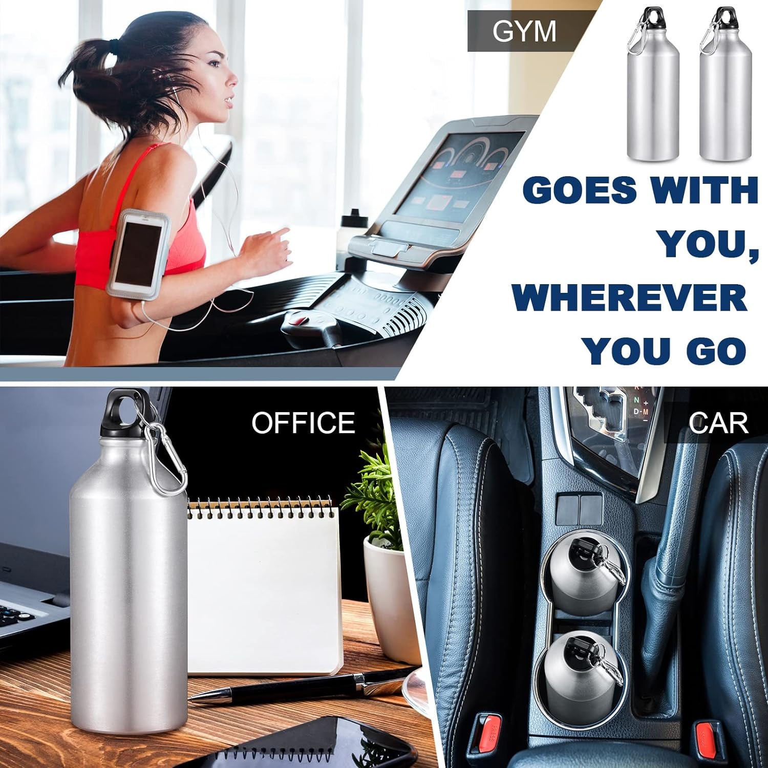 Aluminium Sports Water Bottle, 1 Pc (Capacity 750 ML Approx) Your Brand