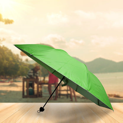 3 Fold Sun Protective Solid Foldable Outdoor Umbrella, Portable Sun, UV Protection Lightweight Rain Umbrella With Umbrella Case For Girls, Women, Men, Boys Your Brand