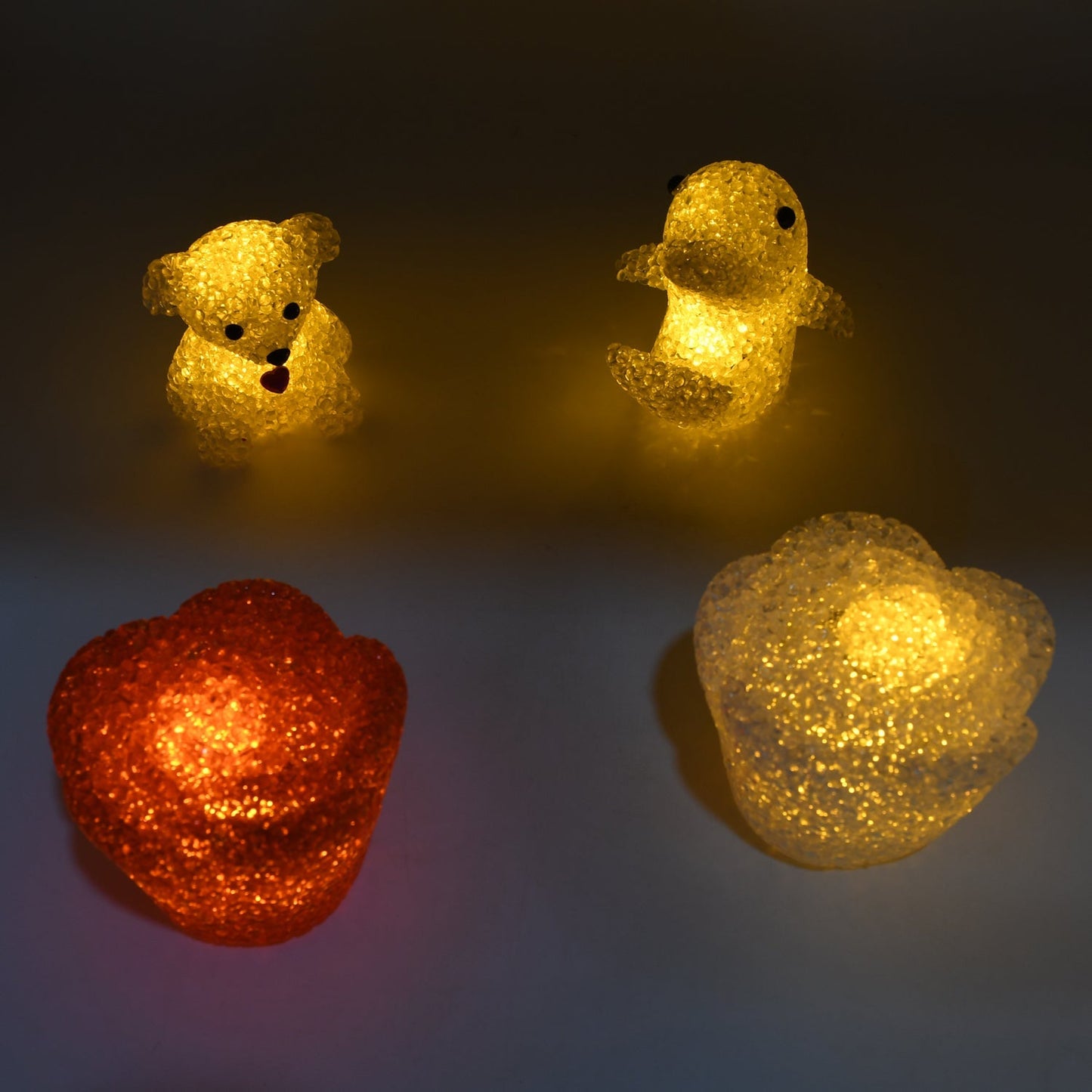 MULTI SHAPE SMALL LIGHT LAMPS LED SHAPE CRYSTAL NIGHT LIGHT LAMP (6 PC SET) Your Brand