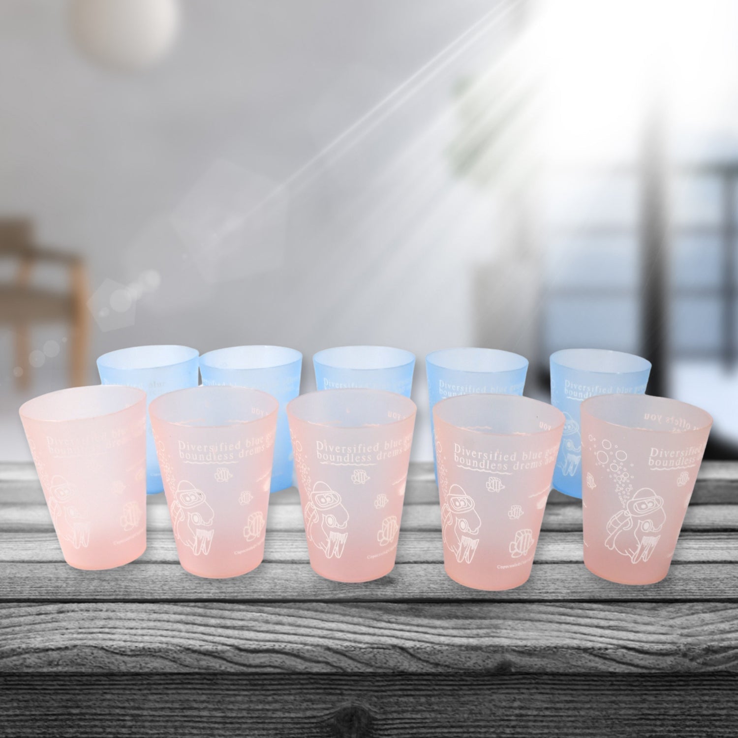 PLASTIC LIGHTWEIGHT GLASS REUSABLE DRINKING GLASS DISHWASHER SAFE BEVERAGE GLASSES FOR KITCHEN WATER GLASSES (10 Pc Set) Your Brand