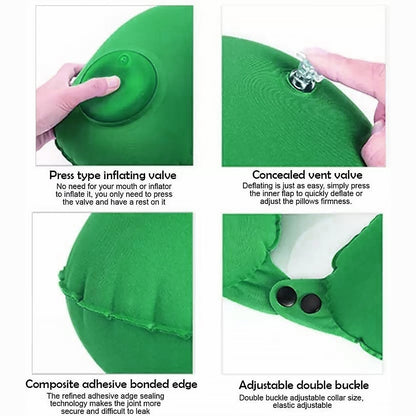 Inflatable & Foldable, Pillow U Shape Air Cushion Travel Pillow, Travel Business Trip Neck Pillow for Long Trips, Ideal for Men & Women Portable, and Perfect for Backpacking, Car Camping, and Even Airplane Travel Your Brand