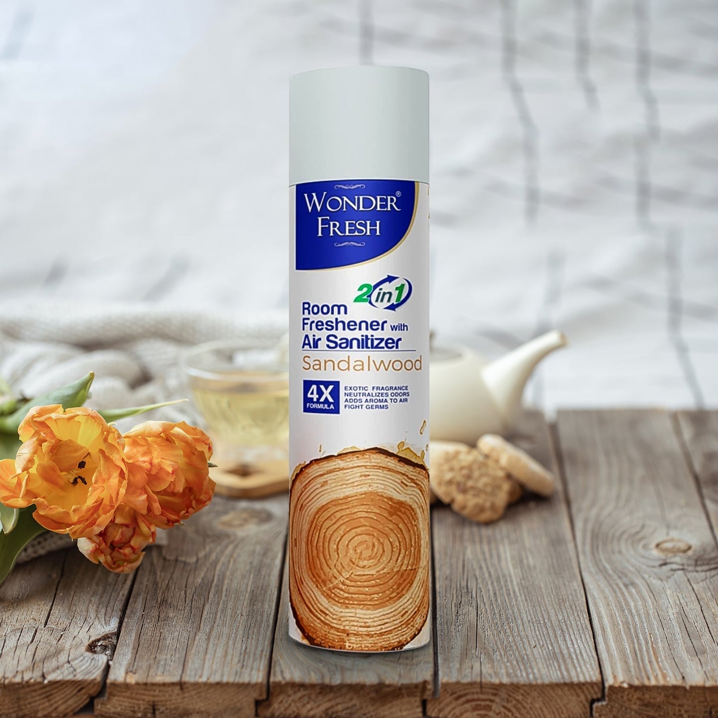 Fresh Air Freshener Spray, Sandalwood Fragrance | Long Lasting Fragrance for Home & Office (Mix Fragrance /  125 Gm) Your Brand