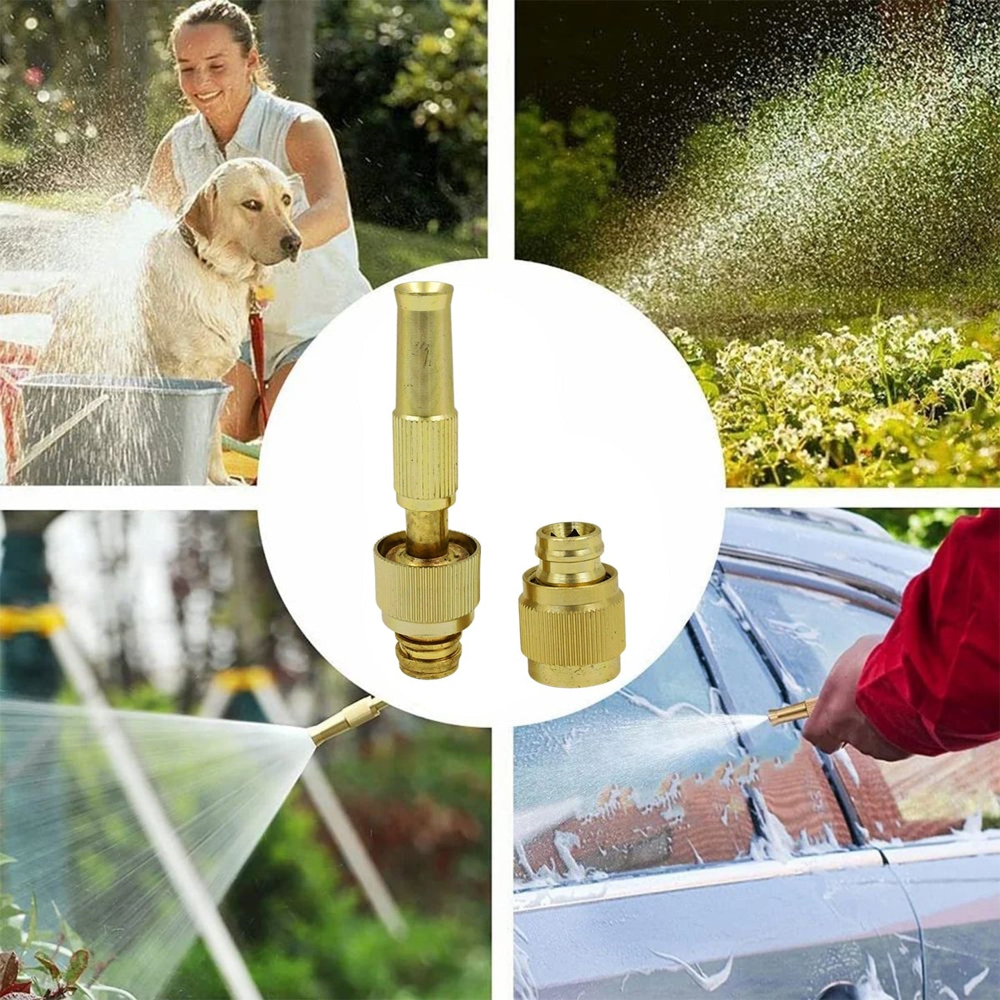 water spray nozzle for water pipe booster nozzle for car wash nozzle with high pressure water adjustable brass nozzle water spray gun for gardening watering tools Your Brand