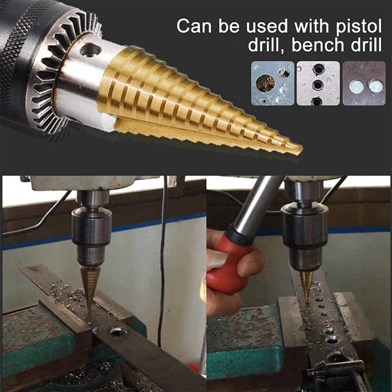 Step Drill Bit for Metal, High-Speed Steel Step Drill Bit (1 pc / 4-12 MM) Your Brand