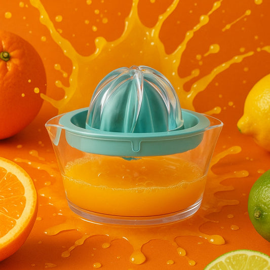 Manual Orange Lemon Citrus Juicer Squeezer Press Pourer with Lid Plastic 1 Pc