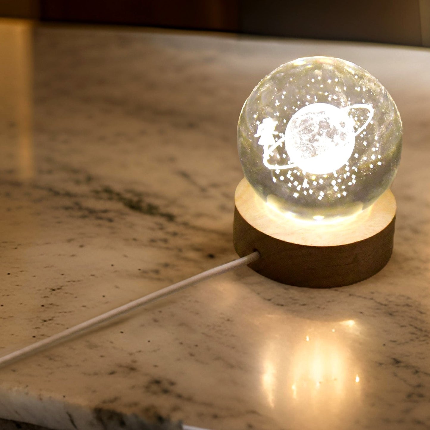 Astronaut Ball Night Light with Resin Base Decorative for Living Room Decor (1 Pc) Your Brand