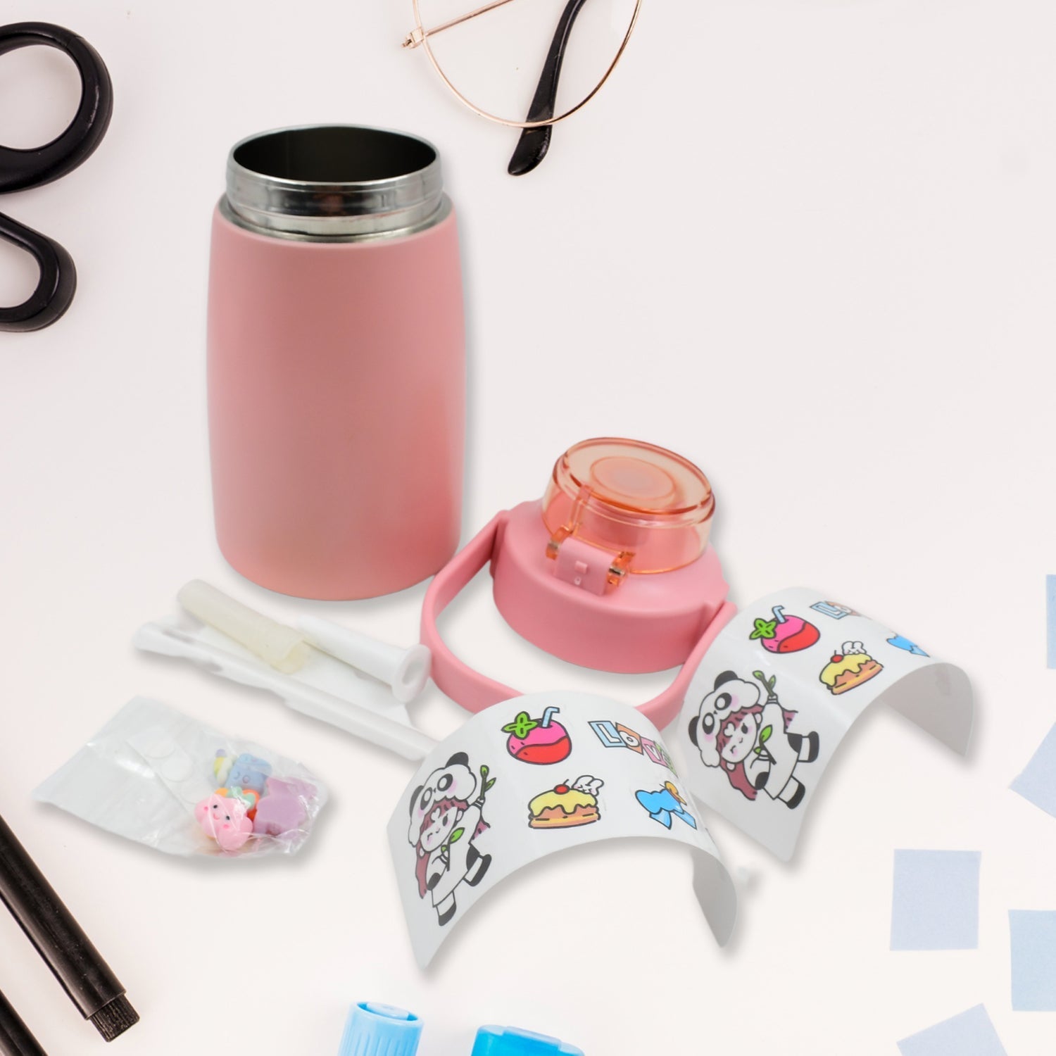 Stainless Steel Vacuum Insulated Water Bottle with Handle & Sticker (700 ML) Your Brand