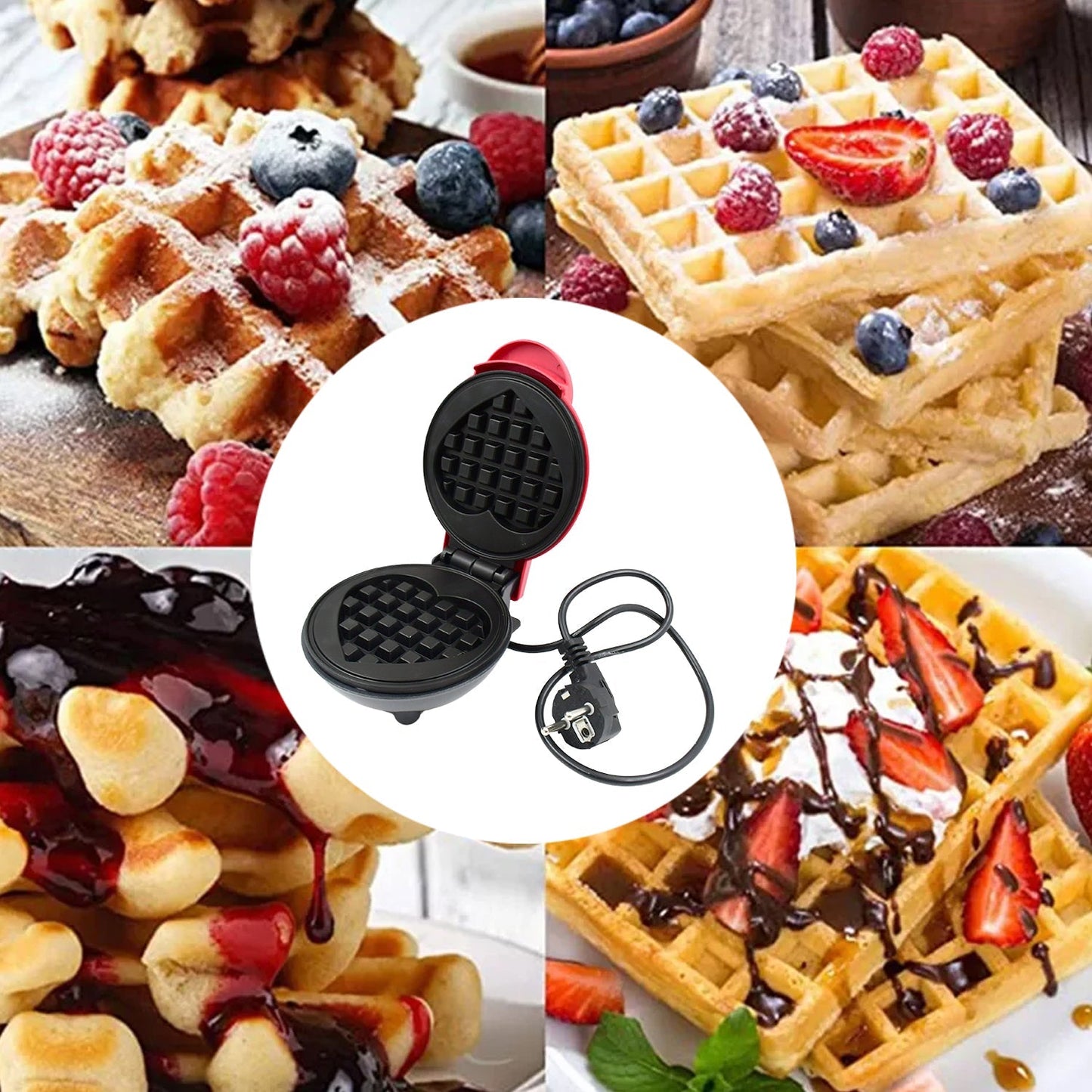 Mini Waffle Maker Machine Waffle Iron Home Appliances Kitchen Gift Easy To Clean, On-Stick Surfaces, Perfect Breakfast, Dessert, Sandwich, Pan Cakes, Paninis / Other Snacks Machine Your Brand