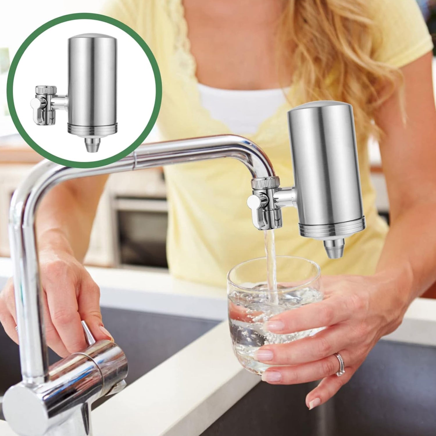 304 Stainless Steel Faucet Mount Water Filter, Water Purifier (1 Set) Your Brand