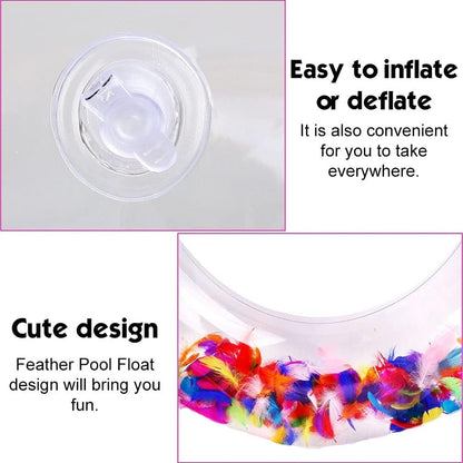 Swim Ring, For children, Conveniently Portable, Feathers, Swimming Ring, For Water Play, For Beaches, Swimming, Summer Vacation (1 Pc) Your Brand