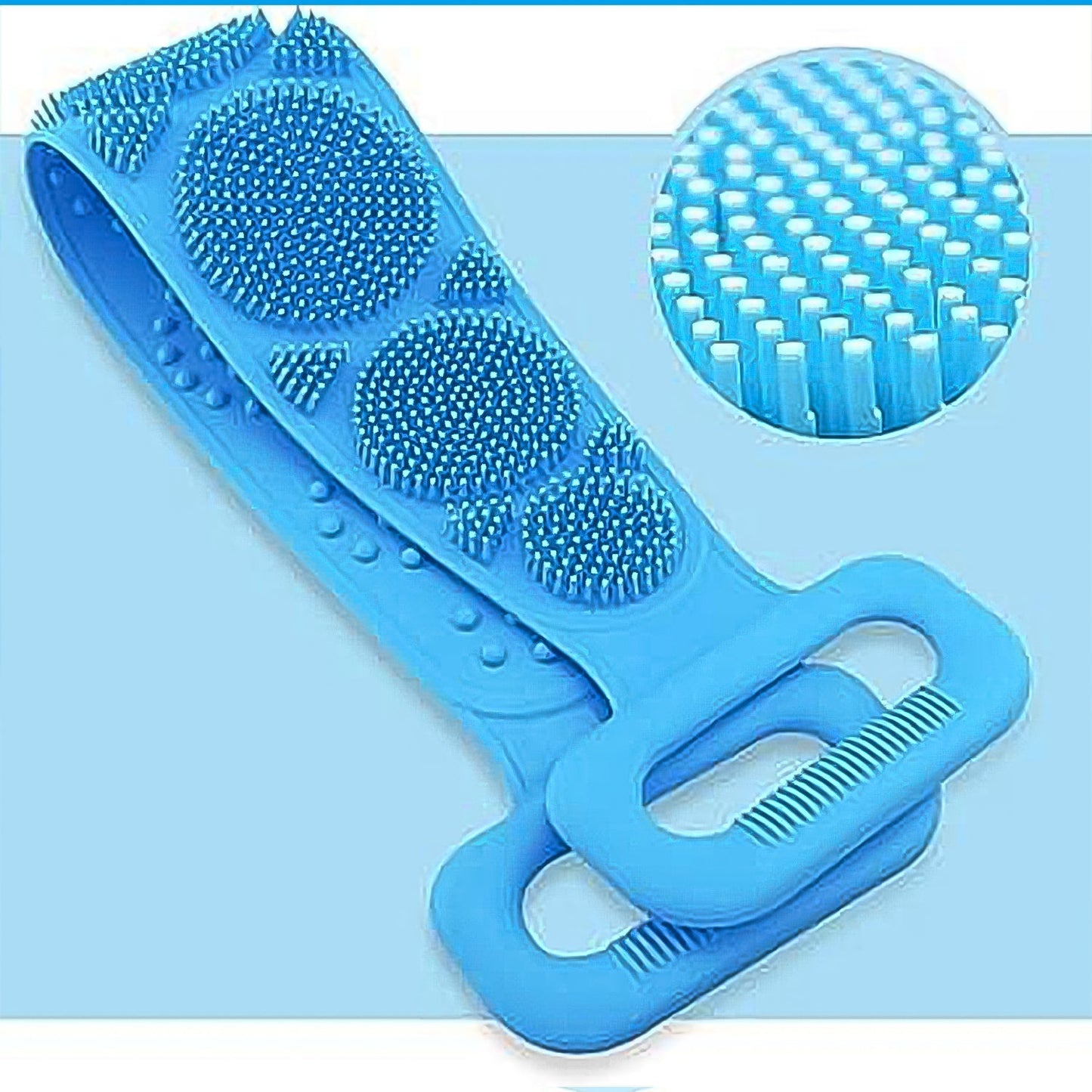 Silicone Body Back Scrubber Double Side Bathing Brush for Skin Deep Cleaning Massage, Dead Skin Removal (77 Gm | Small Size / 1pc) Your Brand