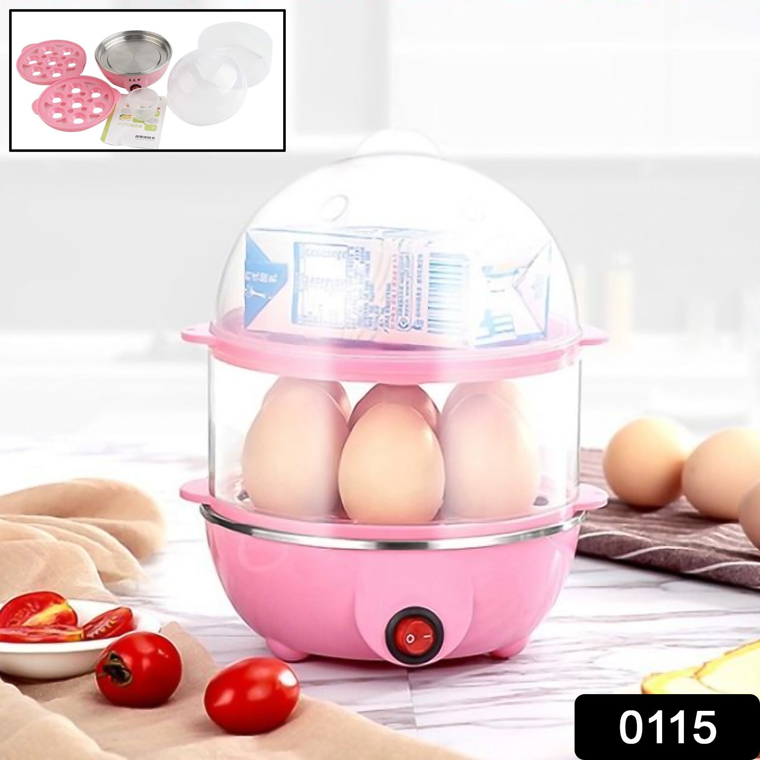 Egg Boiler / Poacher / Cooker / Electric Steamer (2 Layer) Your Brand