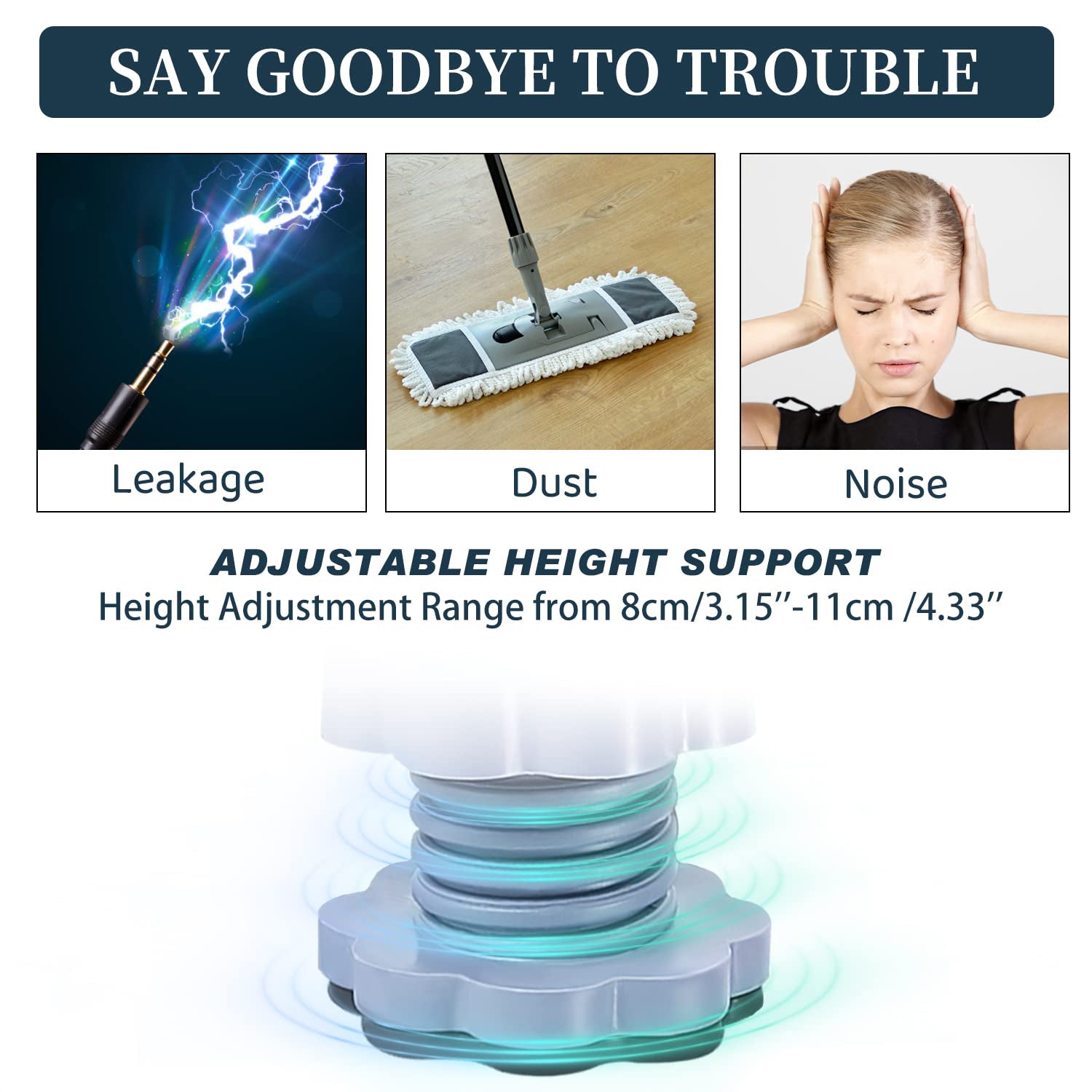 Washing machine support, anti vibration washing machine support adjustable washer anti vibrasion stands, washer & dryer pedestals, Washing Machine Accessory Anti- Skid stand PVC Lifting stand Non-Slip ( 4 Pc Set ) Your Brand