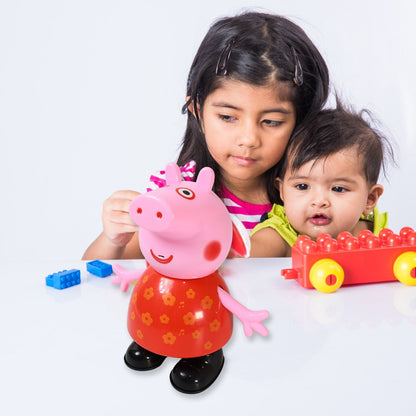 Pig Children Play toy, Pretend Play Toy Fun Gift for Kids, Movable Hands, Legs Pig Pretend Play Toy Set for Kids Children with Soft Rubber Material (1 Pc / Battery Not included) Your Brand